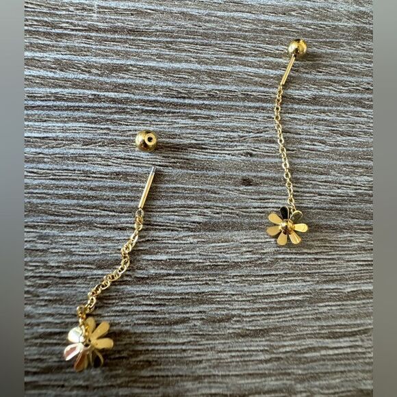 Bohemian flower drop earrings N676 - Picture 3 of 4